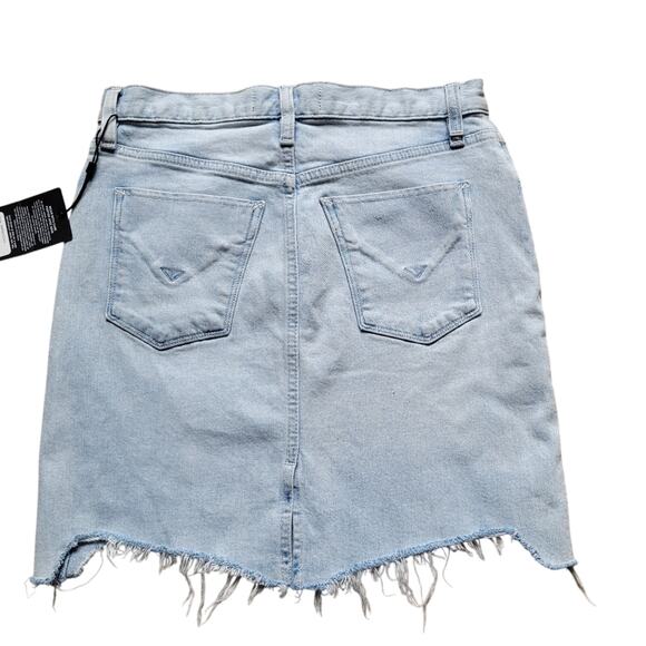 Hudson lulu denim jean pencil skirt raw hem light wash NWT - Picture 2 of 10